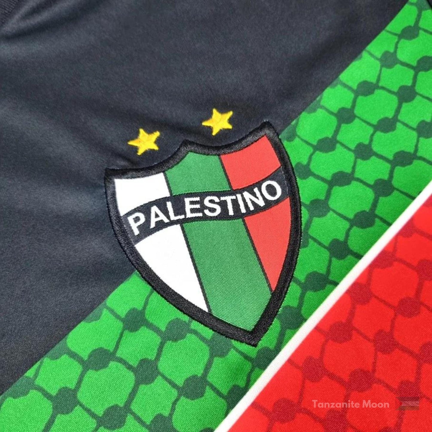 Palästina Fußballtrikot Schwarz und Weiß