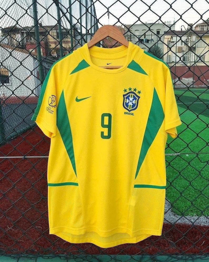Brazil Ronaldo 9 World Cup 2002 Retro Football Trikot