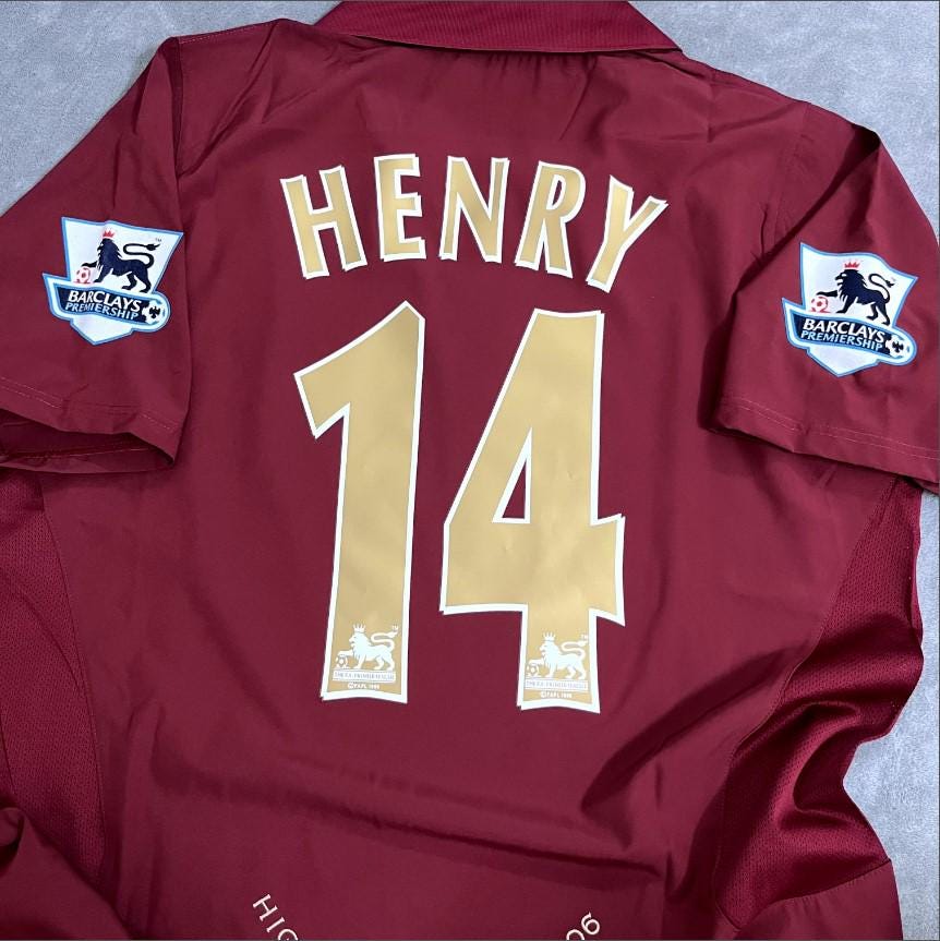 Retro Arsenal 05-06 home jersey, #14 Henry jersey, collector's edition jersey, Gunners red jersey Thierry Henry jersey Arsenal jersey jersey