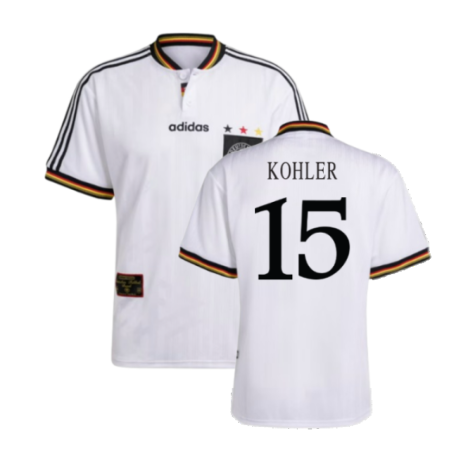 Deutschland Jürgen Kohler 15 Home Retro Trikot EM 1996