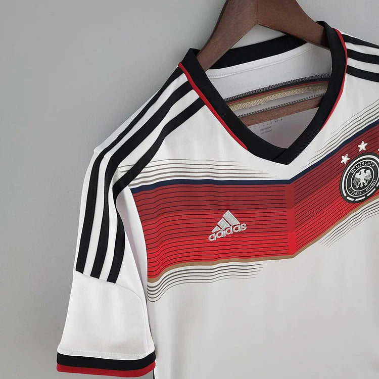 Deutschland Mario Götze 19 Retro Home Trikot WM 2014