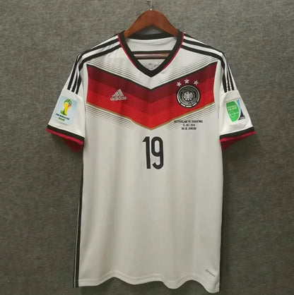 Deutschland Mario Götze 19 Retro Home Trikot WM 2014