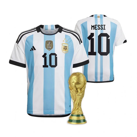 argentinien kinder trikot wm 2022 | messi #10 | heim | 3 sterne