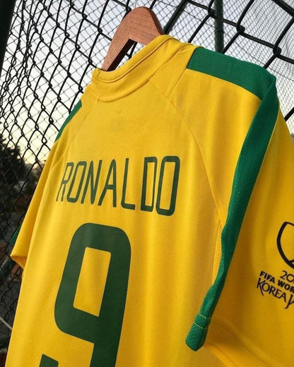 Brazil Ronaldo 9 World Cup 2002 Retro Football Trikot